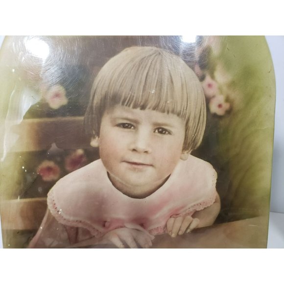 Vintage Celluloid Photograph 1920s Little Girl Bobbed Hair Pink Dress Flowers - Picture 4 of 9